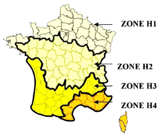 Climate zones in continental France